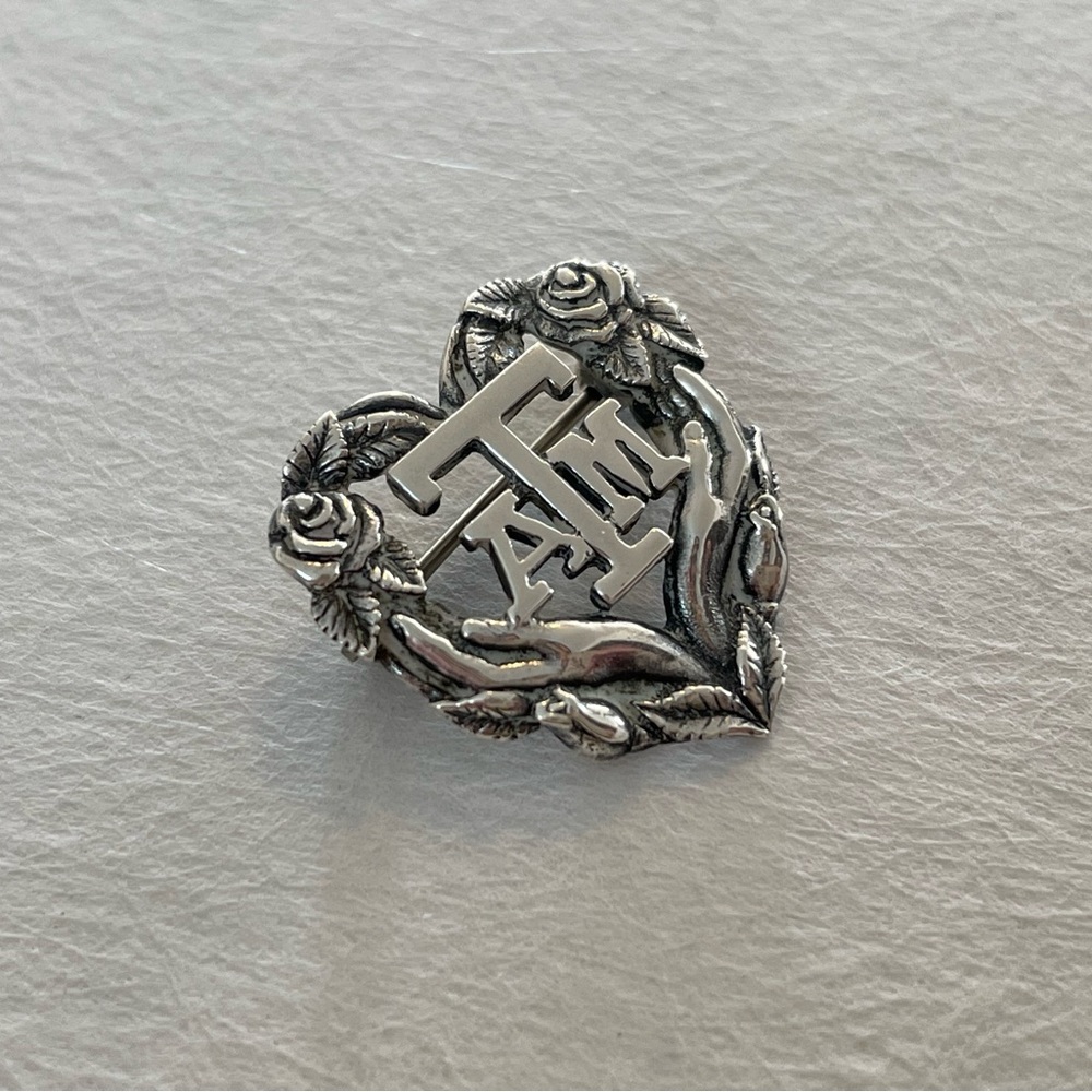 Extremely RARE James Avery Texas A&M Yellow Rose of Texas pin/ brooch